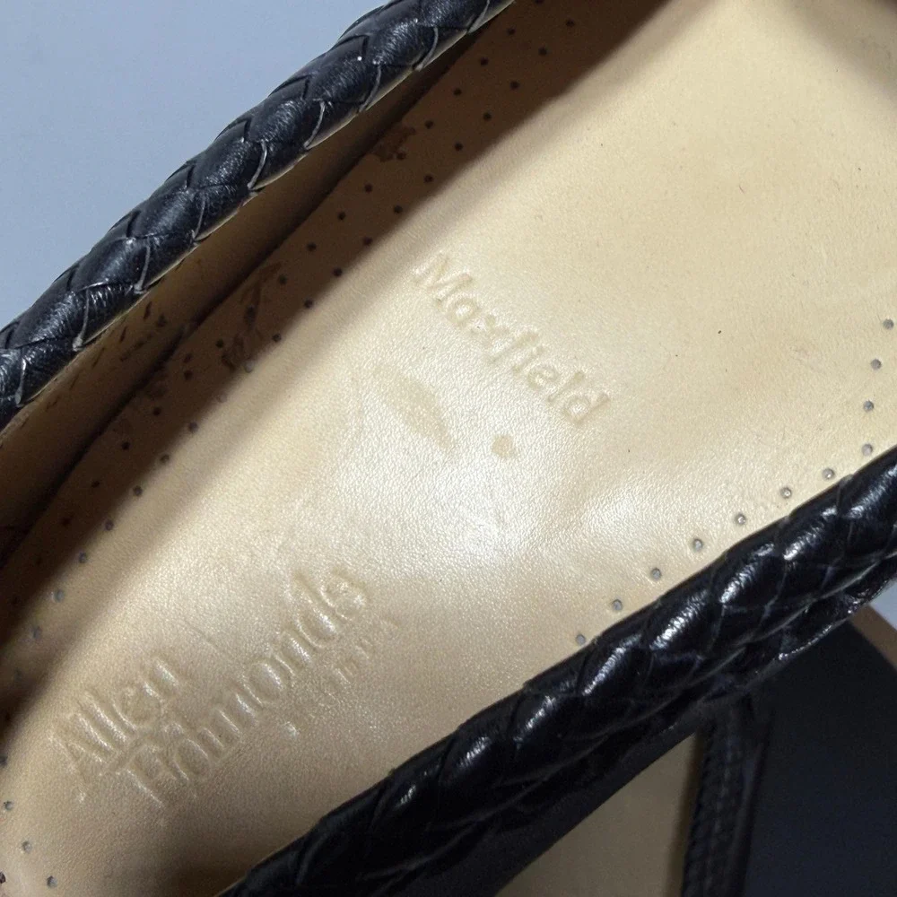 Allen Edmonds Maxfield Loafers Men 11 Tassel Braided Slip On Black Quiet‎ Luxury